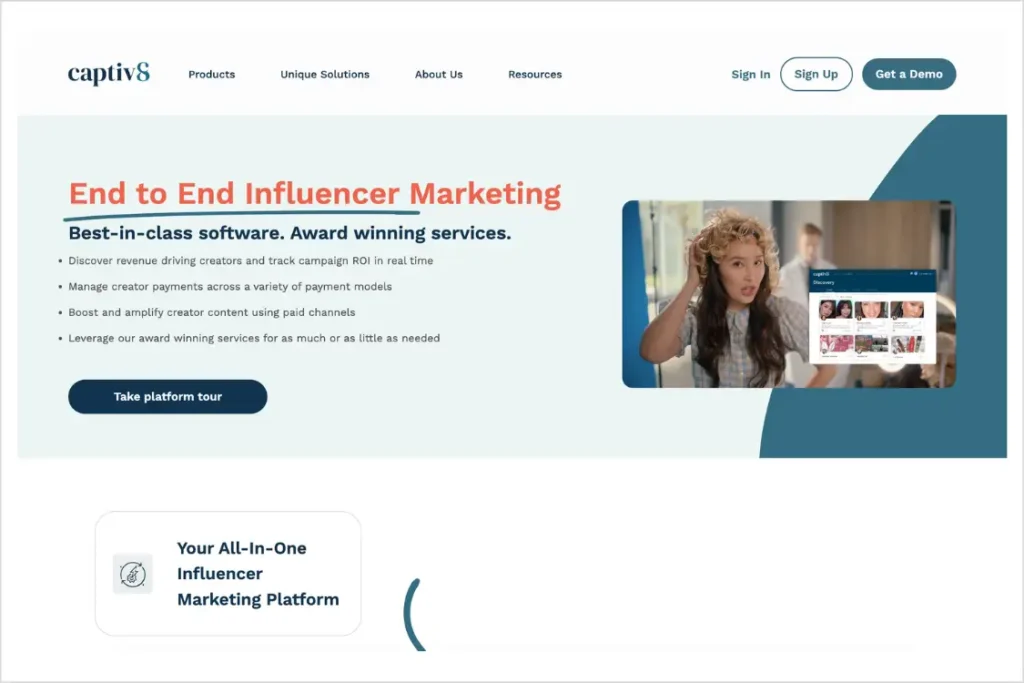 Captiv8 Influencer Marketing Website